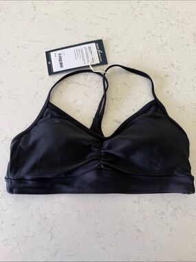 Born Primitive Black Ruched Racerback Swim Sports Bra